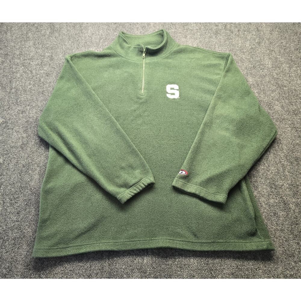 Michigan State Spartans Green Pro Player Adult Mens 1/4 Zip Pullover Fleece 2XL